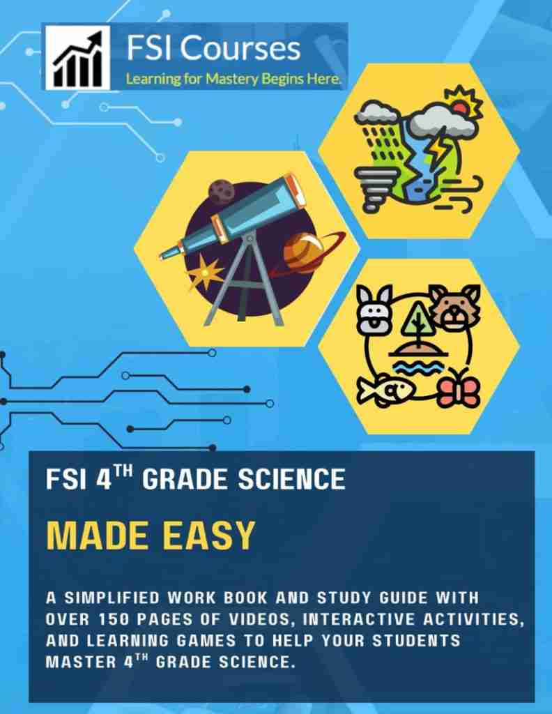Quantum physics and weather phenomena illustration featuring a telescope, storm clouds, lightning, and aquatic life, designed to engage 4th grade science students with interactive learning visuals.